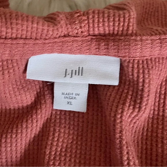{J. Jill} Embroidered Waffle Knit with Hood in Dusty Rose - Womens XL - Picture 8 of 10